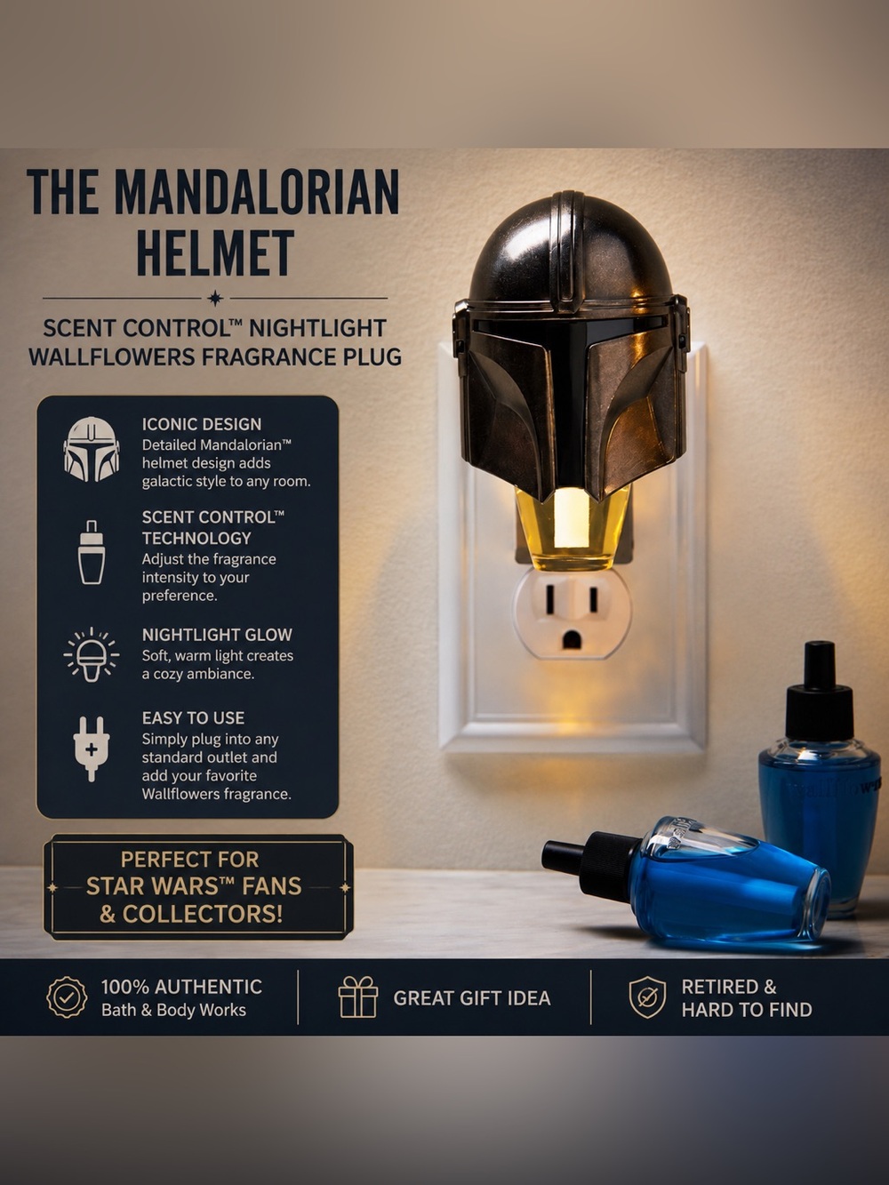 Bath & Body Works The Mandalorian Helmet Scent Control Nightlight Wallflowers